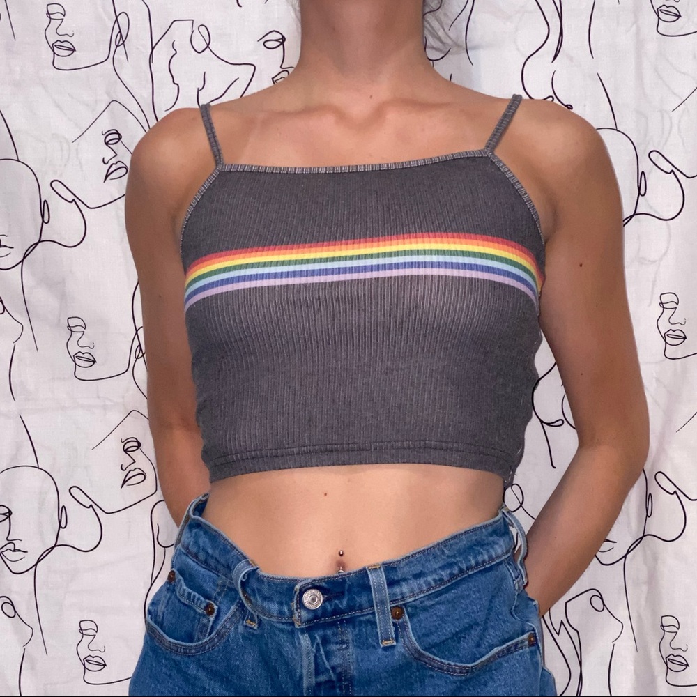 Rainbow Cropped Tank-Top